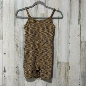 Colsie Tan and Brown Textured Shapewear Bodysuit